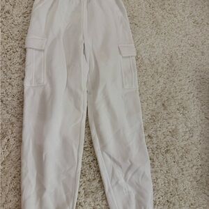White Cargo sweatpants
